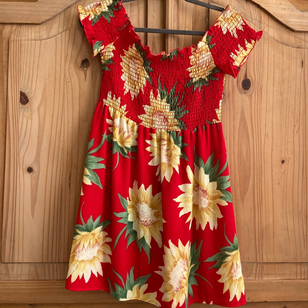 Sunflower fields dolly smocked dress